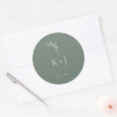 Sticker Rond Elegant Wedding Minimal Sage Green Envelope Seal (Enveloppe)