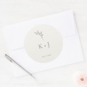 Sticker Rond Elegant Wedding Minimal Sage Green Envelope Seal (Enveloppe)