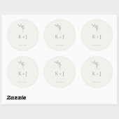 Sticker Rond Elegant Wedding Minimal Sage Green Envelope Seal (Feuille)