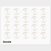 Sticker Rond Elegant White Gold Agate 18th Birthday Party (Feuille)