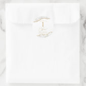 Sticker Rond Elégant White Gold Agate 1er Anniversaire (Sac)