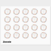 Sticker Rond Elegant Wildflower Personalized Wedding  (Feuille)