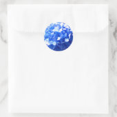 Sticker Rond ElégantCobalt bleu floral élégant hydrangeas (Sac)