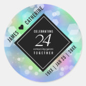Sticker Rond Élégante 24e anniversaire du Mariage Opal (Devant)