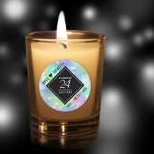 Sticker Rond Élégante 24e anniversaire du Mariage Opal