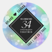 Sticker Rond Élégante 34e anniversaire du Mariage Opal (Devant)