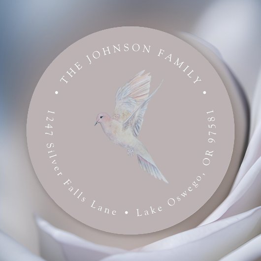 Sticker Rond Élégante adresse de retour au format aquarelle de 