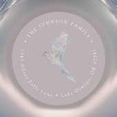 Sticker Rond Élégante adresse de retour au format aquarelle de 