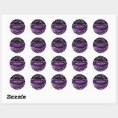 Sticker Rond élégante agate d'argent violet merci (Feuille)