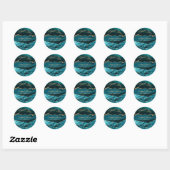 Sticker Rond élégante agate turquoise merci (Feuille)