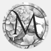 Sticker Rond Elégante aquarelle blanche grise noire (Devant)