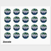 Sticker Rond Elégante aquarelle blanche orchidées boho tropical (Feuille)