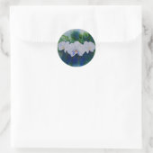 Sticker Rond Elégante aquarelle blanche orchidées boho tropical (Sac)