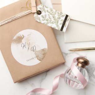 Sticker Rond Elégante aquarelle Boho