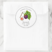 Sticker Rond Elégante aquarelle Fig sur pot de confiture blanc (Sac)