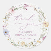 Sticker Rond Elégante aquarelle Fleur sauvage Fête des mariées  (Devant)