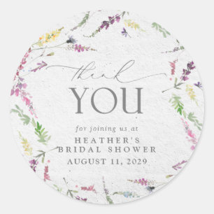 Sticker Rond Elégante aquarelle Fleur sauvage Fête des mariées