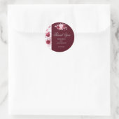 Sticker Rond Elégante aquarelle Floral Blush Bourgogne Mariage (Sac)