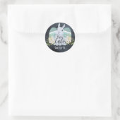 Sticker Rond Elégante aquarelle florale - Bonne Pâques (Sac)