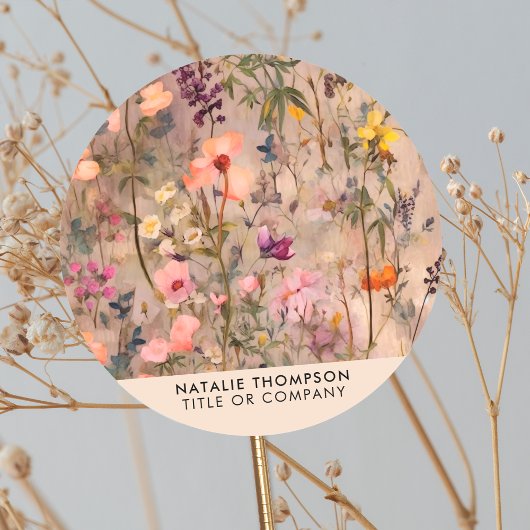 Sticker Rond Elégante aquarelle Florale Feminine Petite entrepr