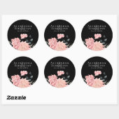 Sticker Rond Elégante Aquarelle Florale Mariage Enregistrer La  (Feuille)