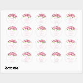 Sticker Rond Elégante aquarelle Pies roses Mariage floral (Feuille)