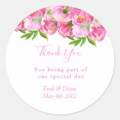 Sticker Rond Elégante aquarelle Pies roses Mariage floral (Devant)