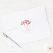 Sticker Rond Elégante aquarelle Pies roses Mariage floral (Enveloppe)