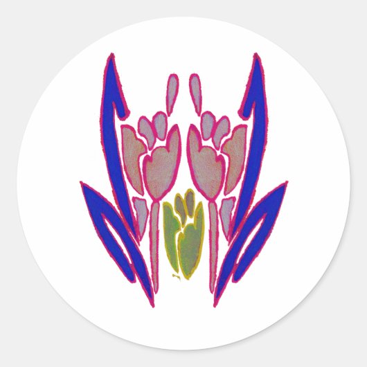 Sticker Rond Elégante aquarelle Rose Imprimer (Devant)