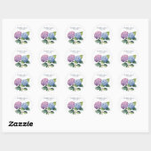 Sticker Rond Elégante aquarelle tendance Hydrangea Floral Maria (Feuille)