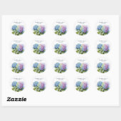 Sticker Rond Elégante aquarelle tendance Hydrangea Floral Maria (Feuille)