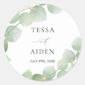 Sticker Rond Elégante aquarelle Verdure Enveloppe sceaux (Devant)
