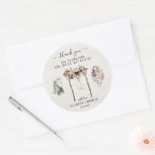 Sticker Rond Elégante aquarelle Viking | Faveur de mariage (Enveloppe)