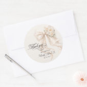 Sticker Rond Élégante Baby Shower avec Ruban (Enveloppe)