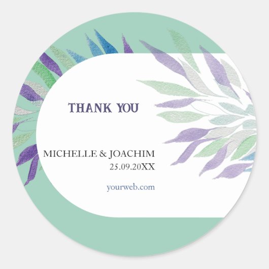 Sticker Rond Elégante Belle Aquarelle Florale Boho violet (Devant)