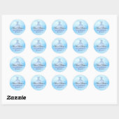 Sticker Rond Elégante Blue Sweet 16 Anniversaire (Feuille)