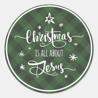 Sticker Rond Élégante botanique de Noël à l'aquarelle