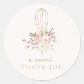 Sticker Rond Élégante Boulangerie Florale Rustique Un Merci suc (Devant)