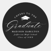 Sticker Rond Elégante Bravo noir et blanc à l'étudiant (Devant)