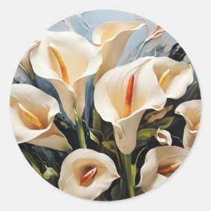 Sticker Rond Elégante Calla Lily Flowers