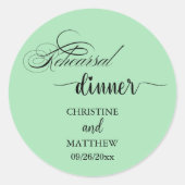 Sticker Rond Élégante calligraphie Lumière Dîner de répétition  (Devant)
