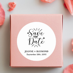 Sticker Rond Élégante Calligraphie Mariage Date à Réserver de S