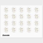 Sticker Rond Élégante Calligraphie Mariage Enregistrer La Date  (Feuille)