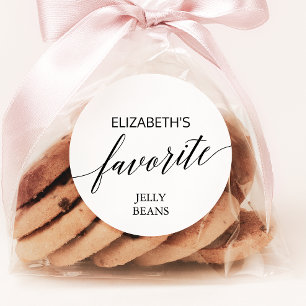 Sticker Rond Élégante calligraphie noire Son et son favori