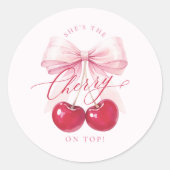 Sticker Rond Élégante Cerise sur le Mariage (Devant)