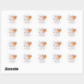Sticker Rond Élégante chute en amour Automne Mariage Monogramme (Feuille)