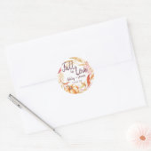 Sticker Rond Élégante chute en amour Automne Mariage Monogramme (Enveloppe)