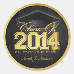 Sticker Rond Elégante classe Black and Gold de 2014