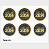 Sticker Rond Elégante classe Black and Gold de 2014 (Feuille)