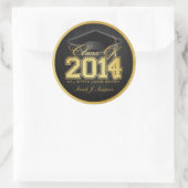 Sticker Rond Elégante classe Black and Gold de 2014 (Sac)